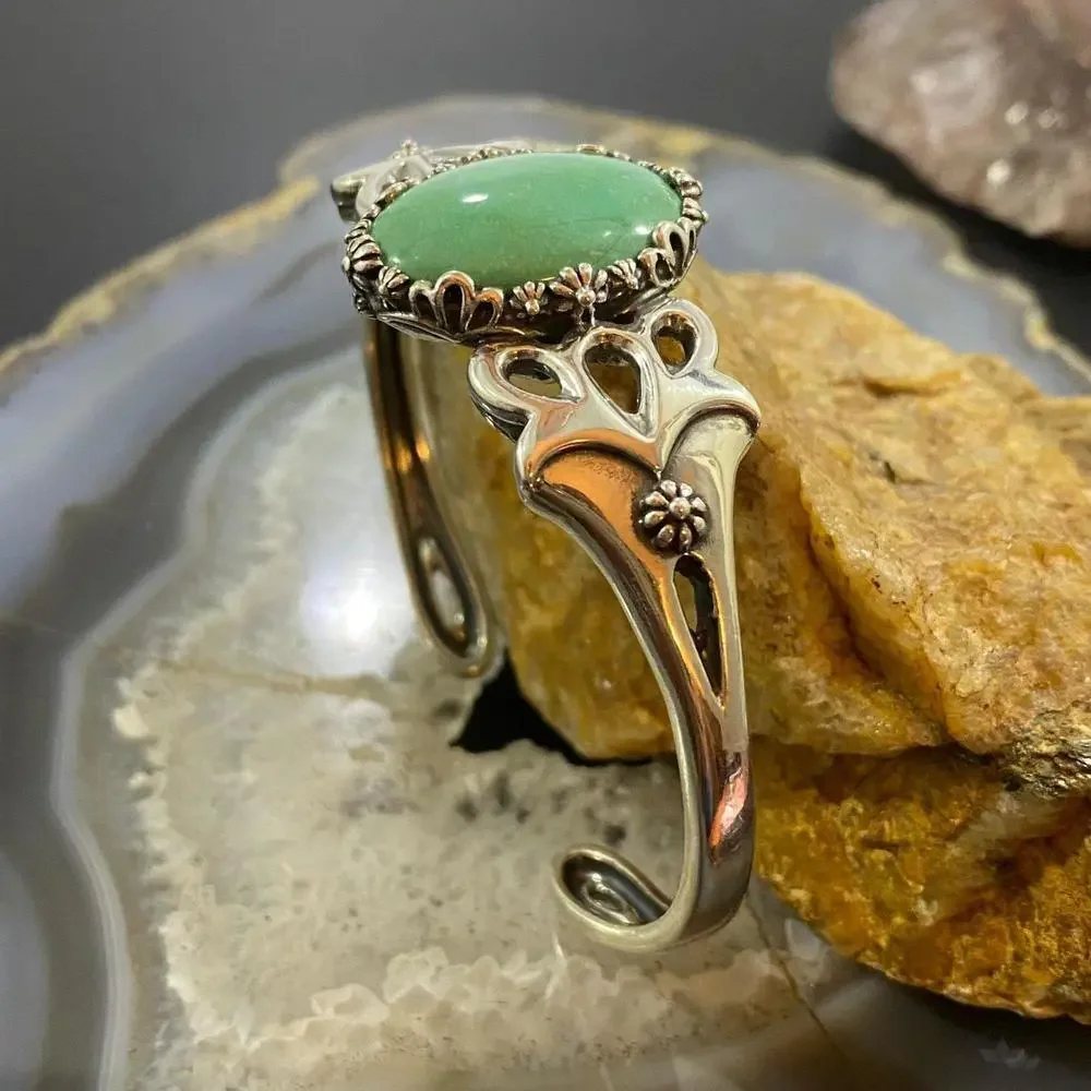 Carolyn Pollack Sterling Silver Oval Turquoise Decorated Bracelet For Women